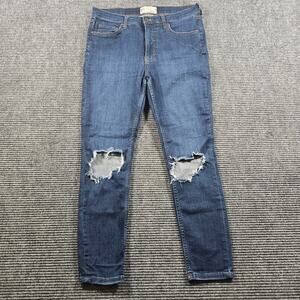 Free People Jeans Women's 30 Blue Distressed Skinny Stretch